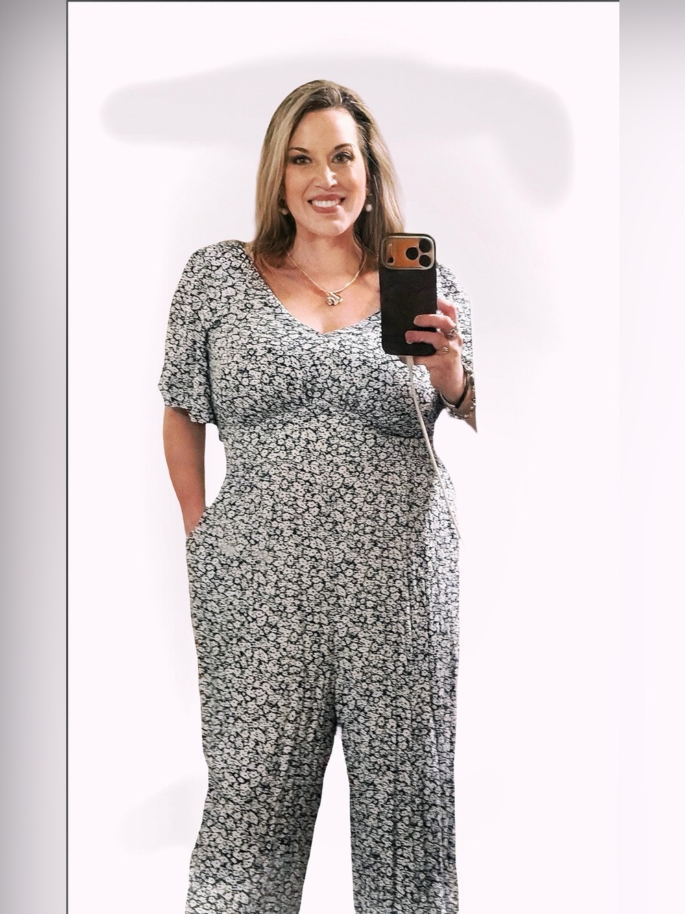 NWT Old Navy Waist-Defined Floral Puff Sleeve Jumpsuit 2X
